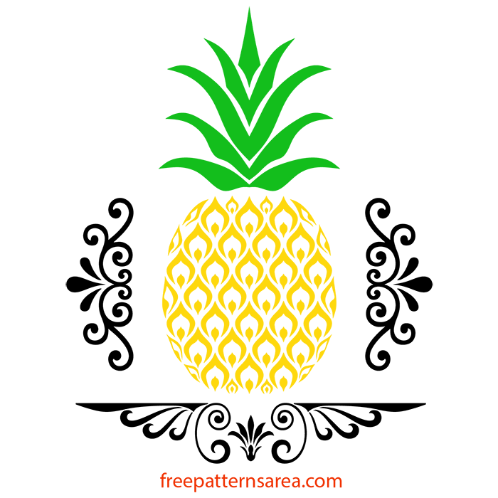 Free svg and vector. Pineapple clipart boho