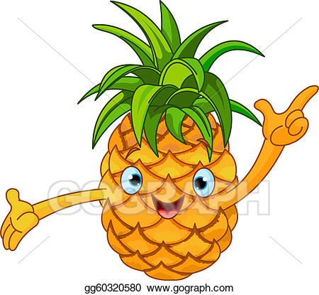 pineapple clipart cartoon