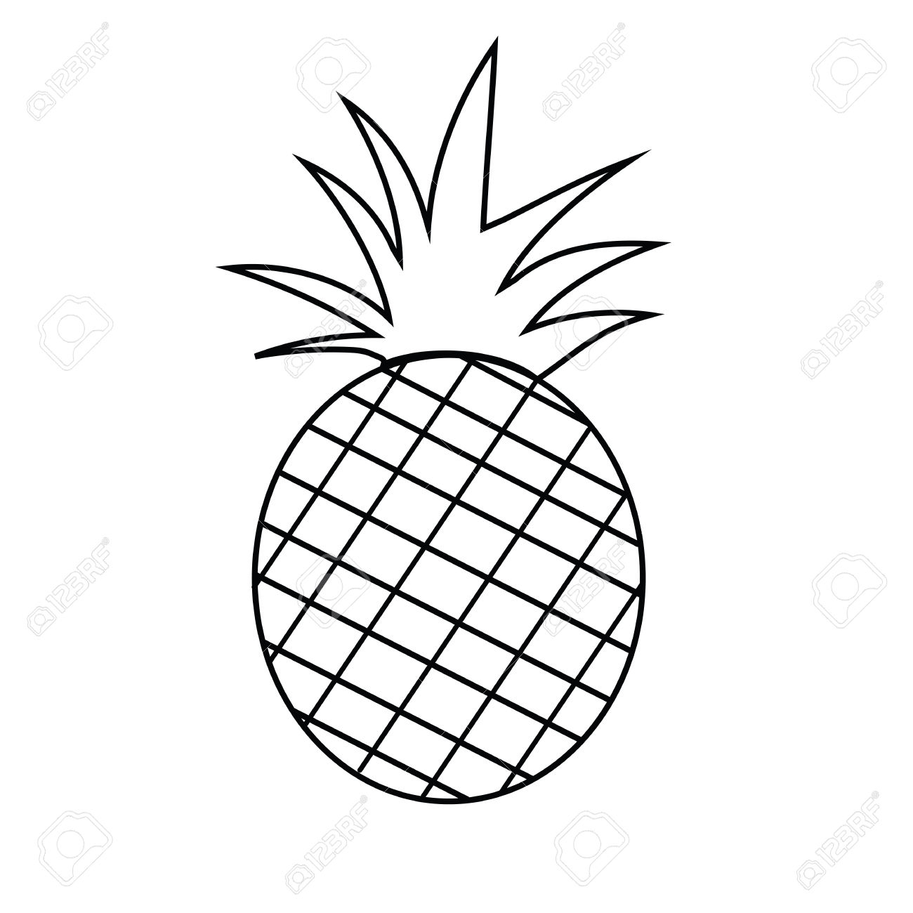 pineapple clipart drawn