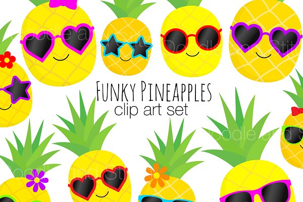 pineapple clipart funky