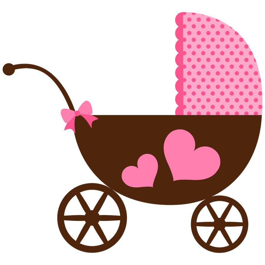 pink clipart baby carriage