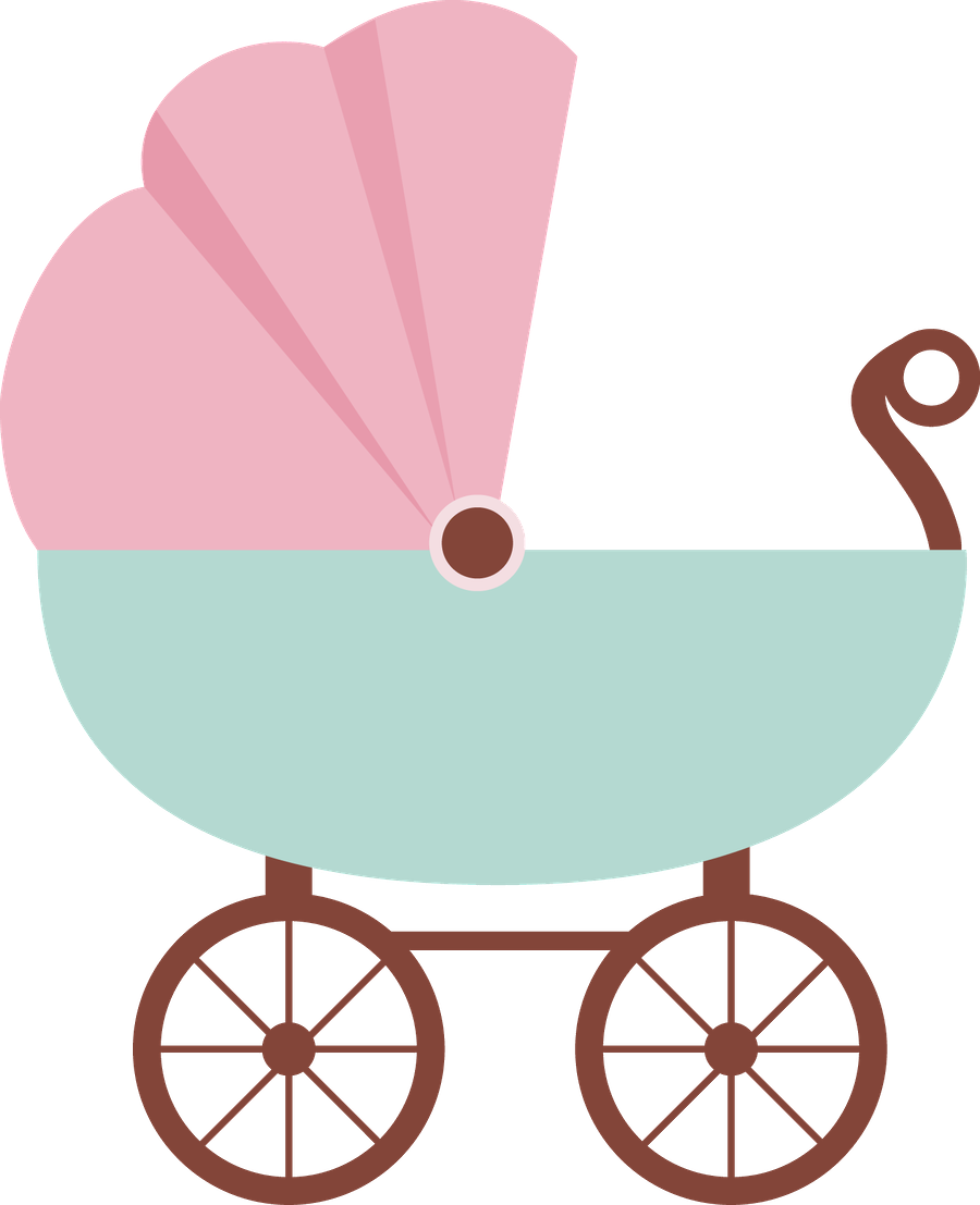 pink clipart baby carriage