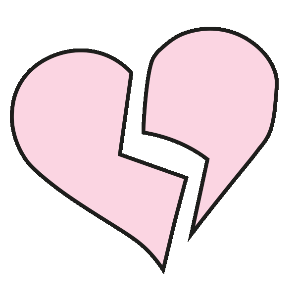 pink clipart broken heart