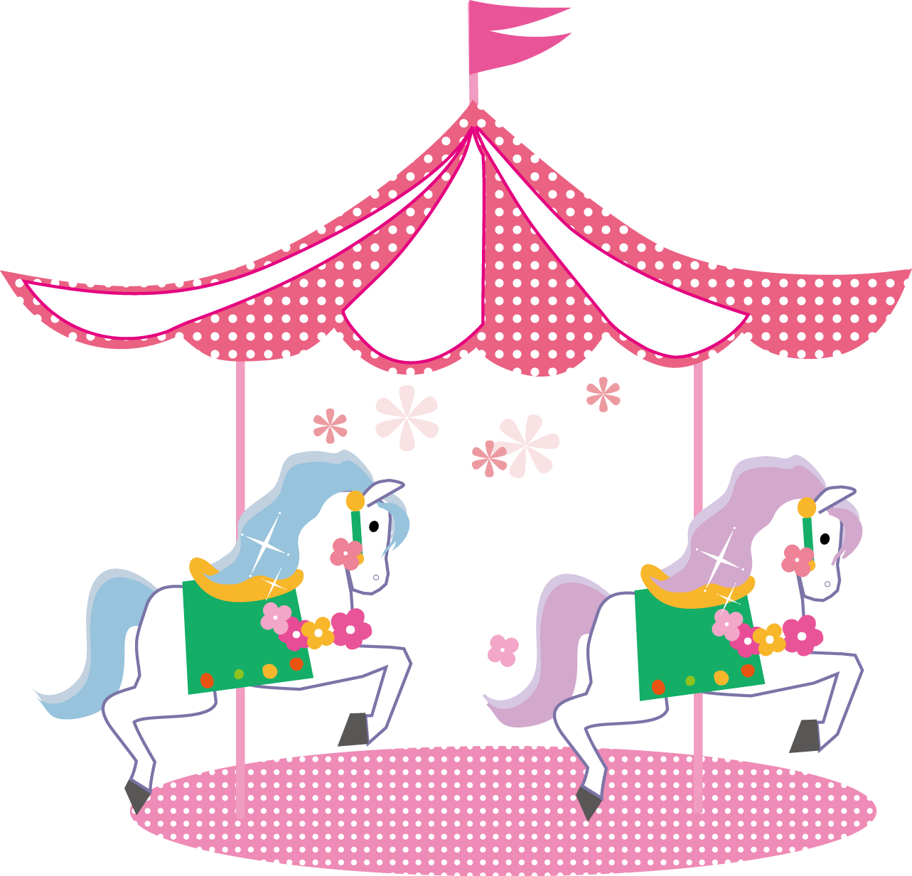 pink clipart carousel