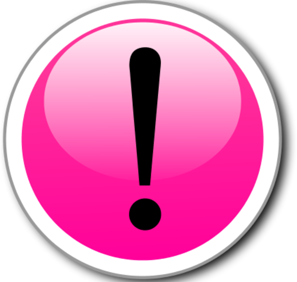 pink clipart exclamation mark