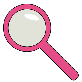 pink clipart magnifying glass