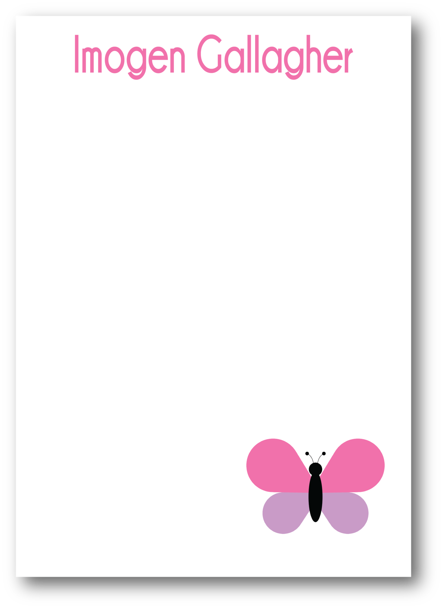 pink clipart notepad