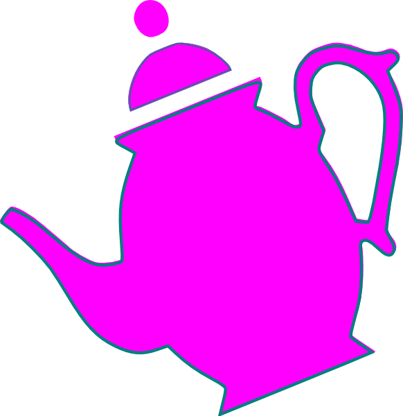 pink clipart teapot