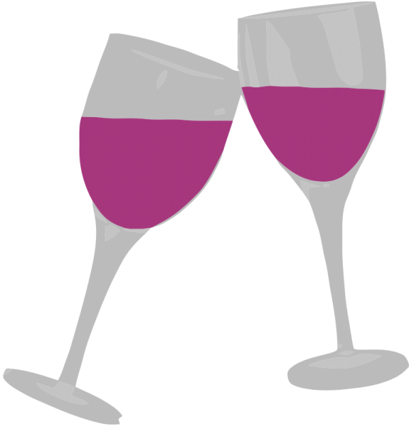 pink clipart wine glass