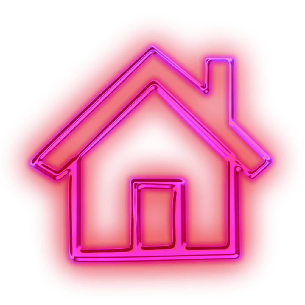 Neon light freetoedit sticker. Pink house png