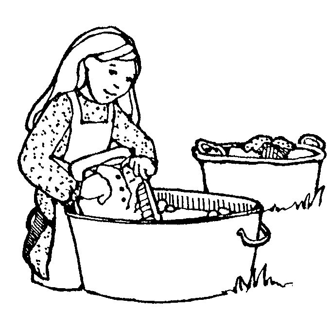 pioneer clipart washing clothes
