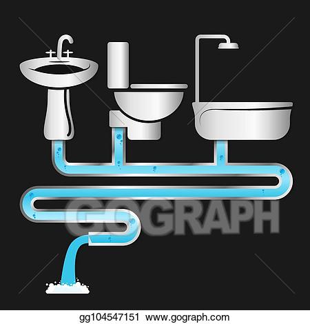 Vector plumbing and supply. Water clipart water system