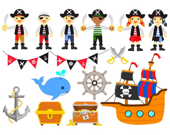 Pirate clipart anchor. Sale set pirates clip