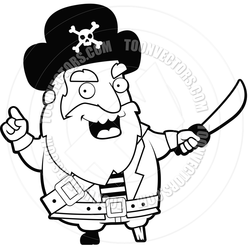 pirate clipart black and white