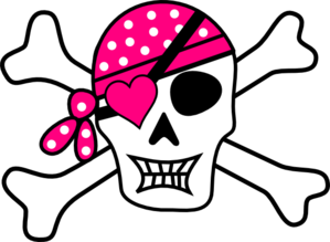 Pink pirate cross bones. Pirates clipart bone