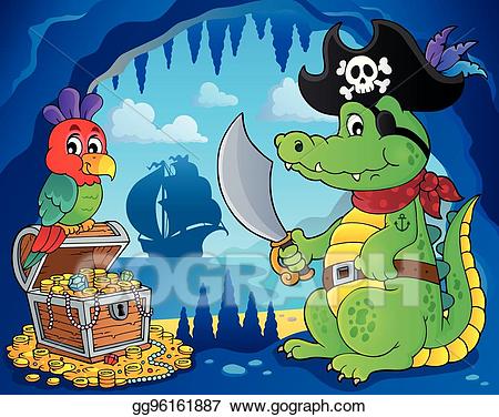 pirate clipart crocodile