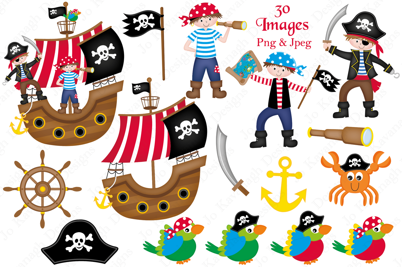 pirates clipart scene