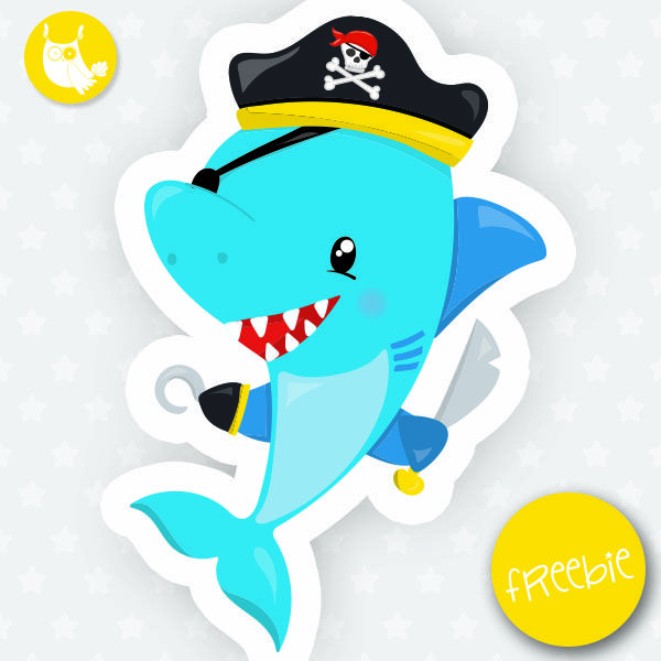 Pirate clipart shark. Freebie cookies free graphics
