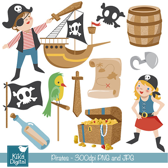 pirates clipart invitation