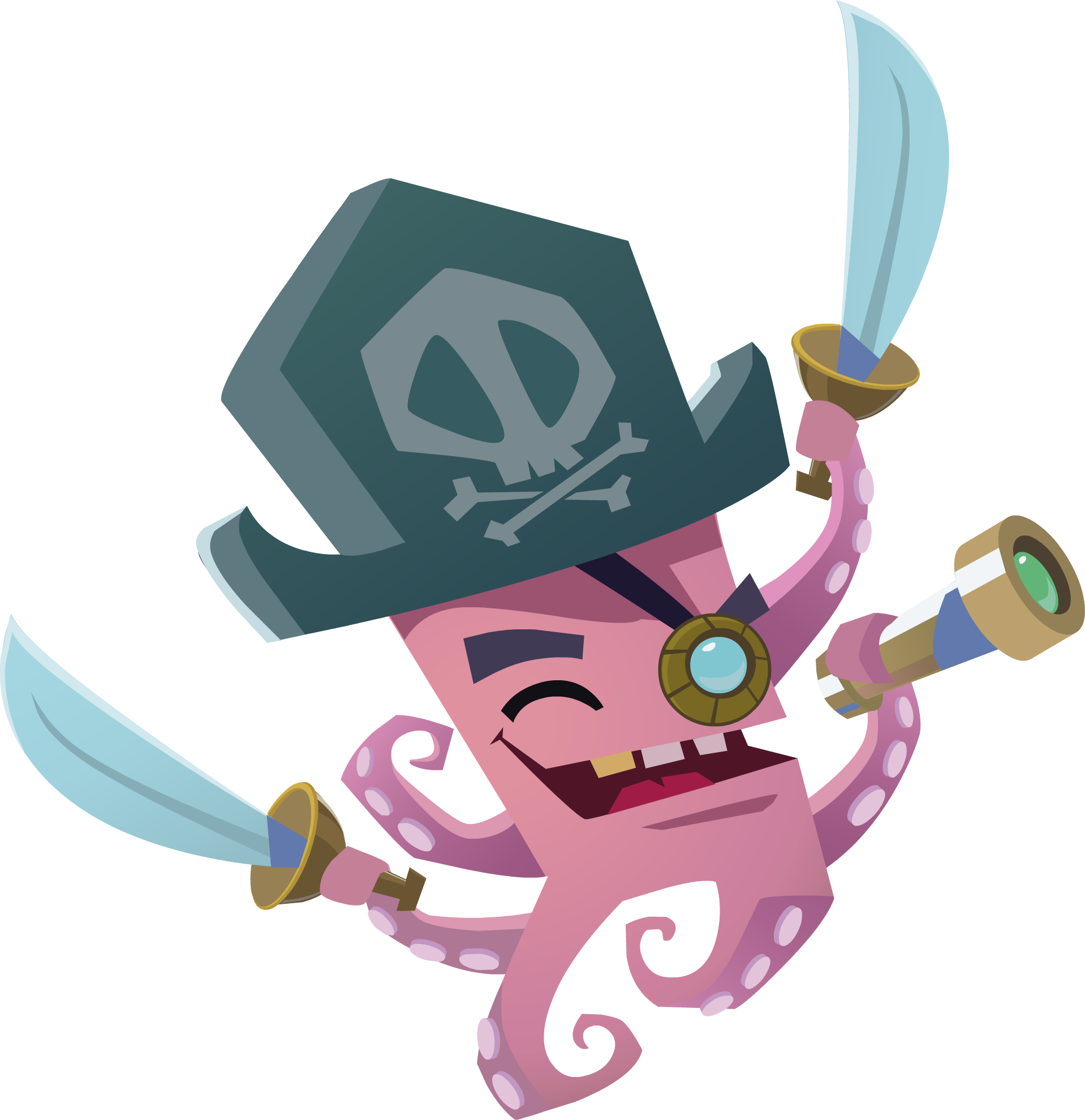Image pirate png animal. Pirates clipart octopus