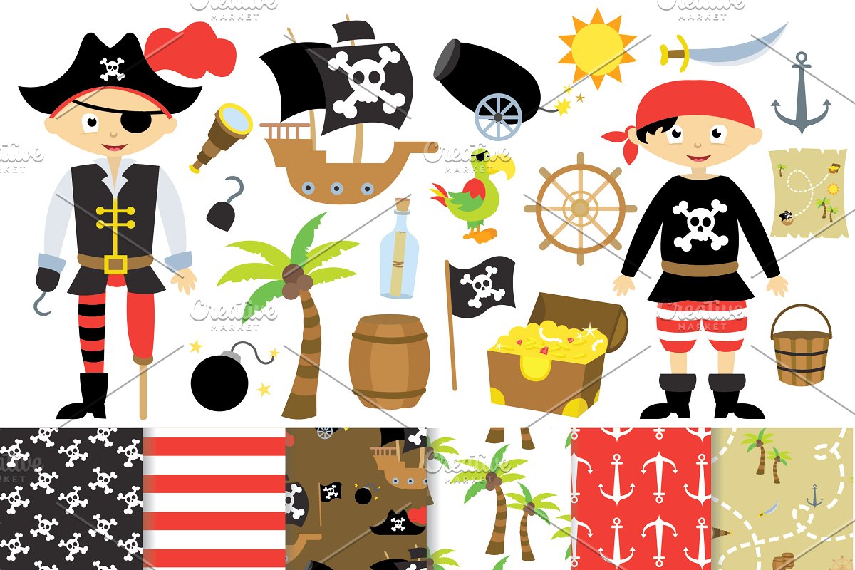 pirates clipart paper