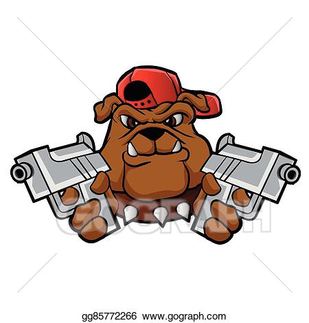Pistol clipart gangsta. Vector stock gangster bulldog
