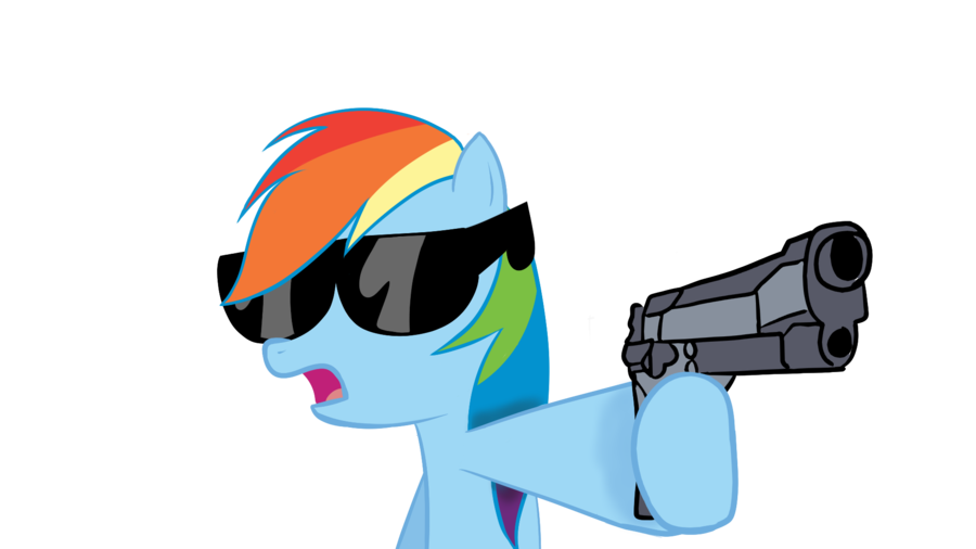 Pistol clipart james bond gun. Rainbow dash holding a