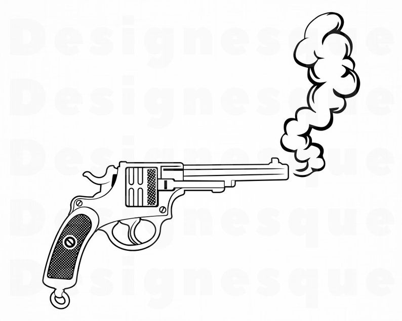 pistol clipart smoking pistol