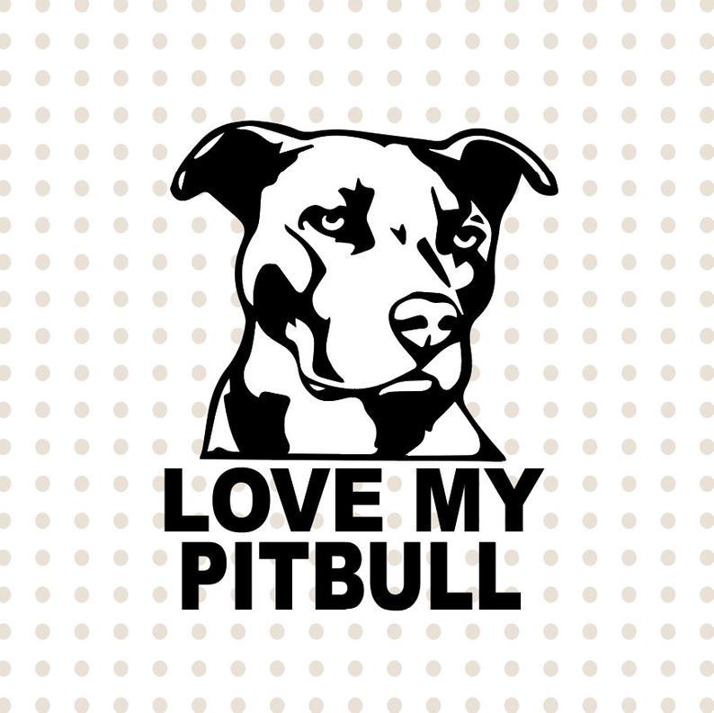 pitbull clipart dog love