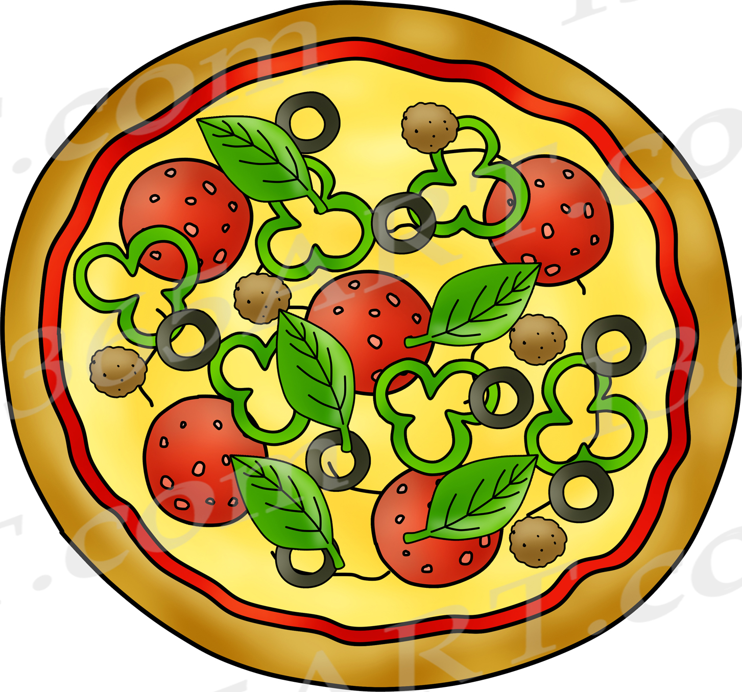 Рисование на тему пицца
