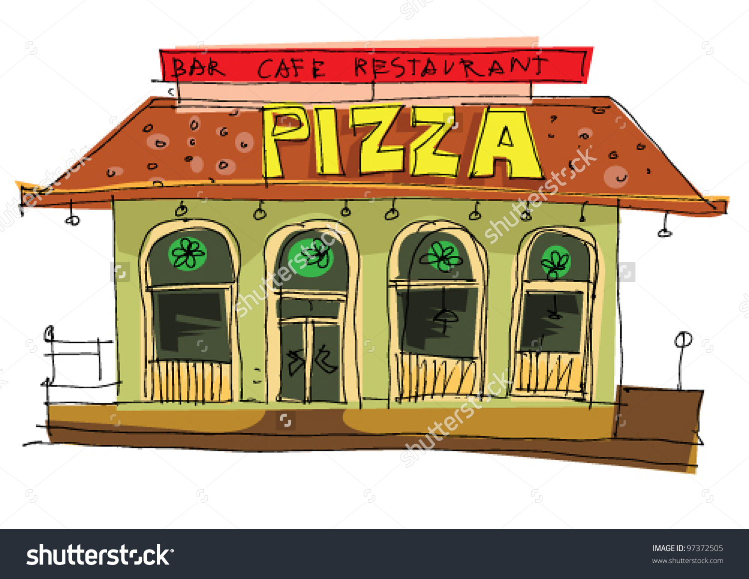 Ресторан пицца рисунок