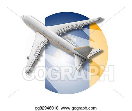 Plane clipart flag. Stock illustration and canary