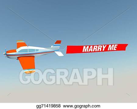 Plane clipart message. Stock illustration with marry