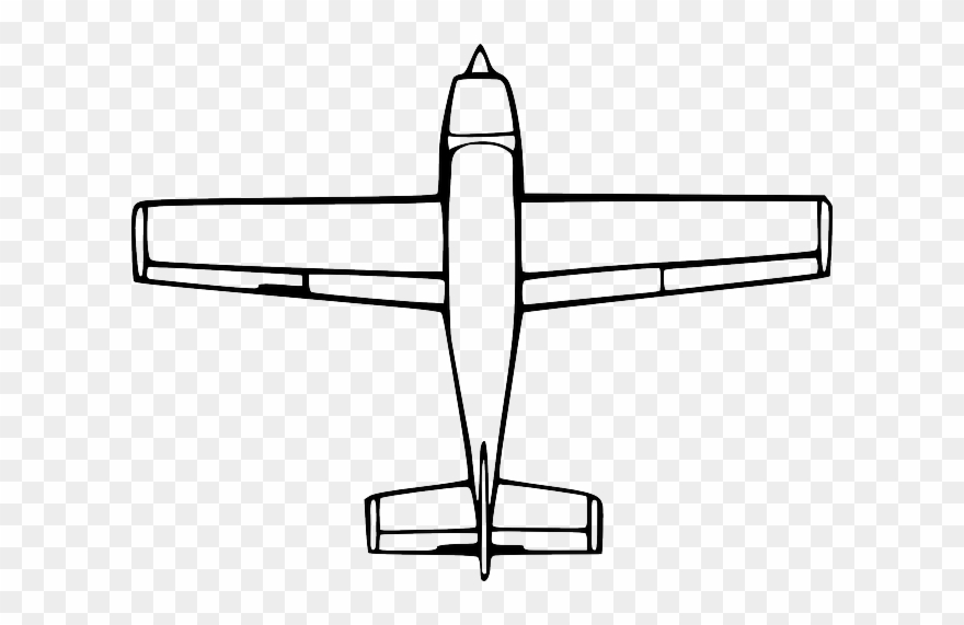 View outline drawing cartoon. Plane clipart top