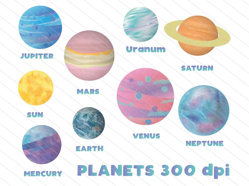 Planet clipart vector. Planets elements solar system