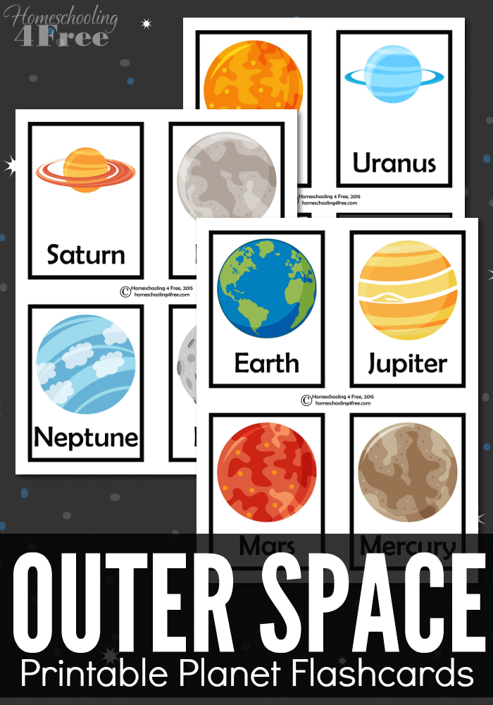 Free outer space printable. Planeten clipart flashcard
