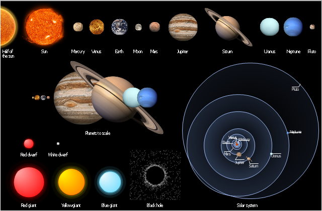 Design elements stars and. Planets clipart dwarf planet