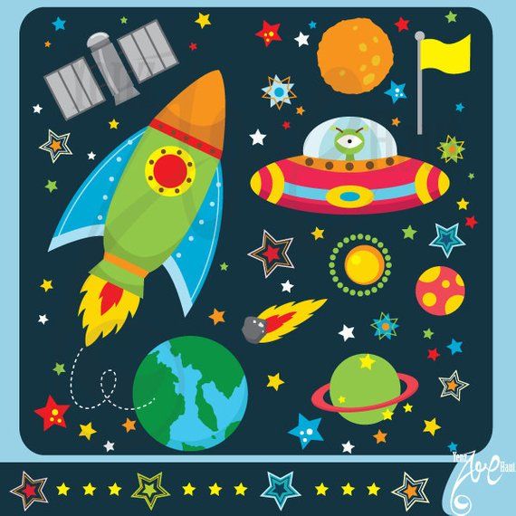 planets clipart spaceship