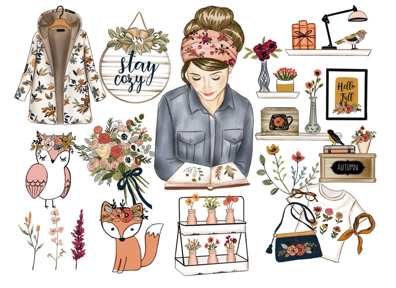 planner clipart fall