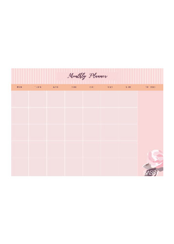 Planner clipart upsr. Mphonline rose collection monthly