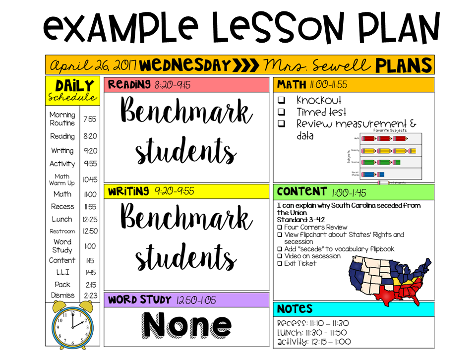 schedule clipart lesson plan