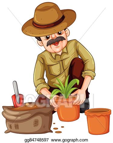 plant clipart man