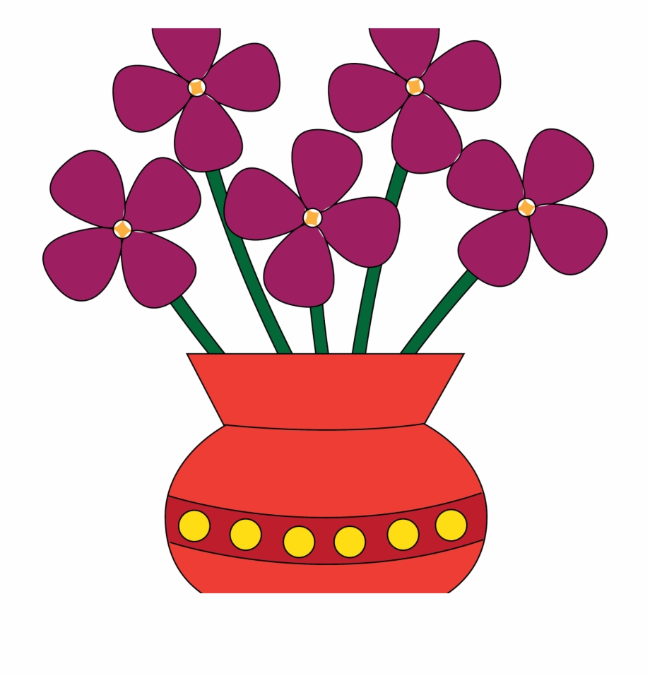 Flower clip art cartoon. Vase clipart plant