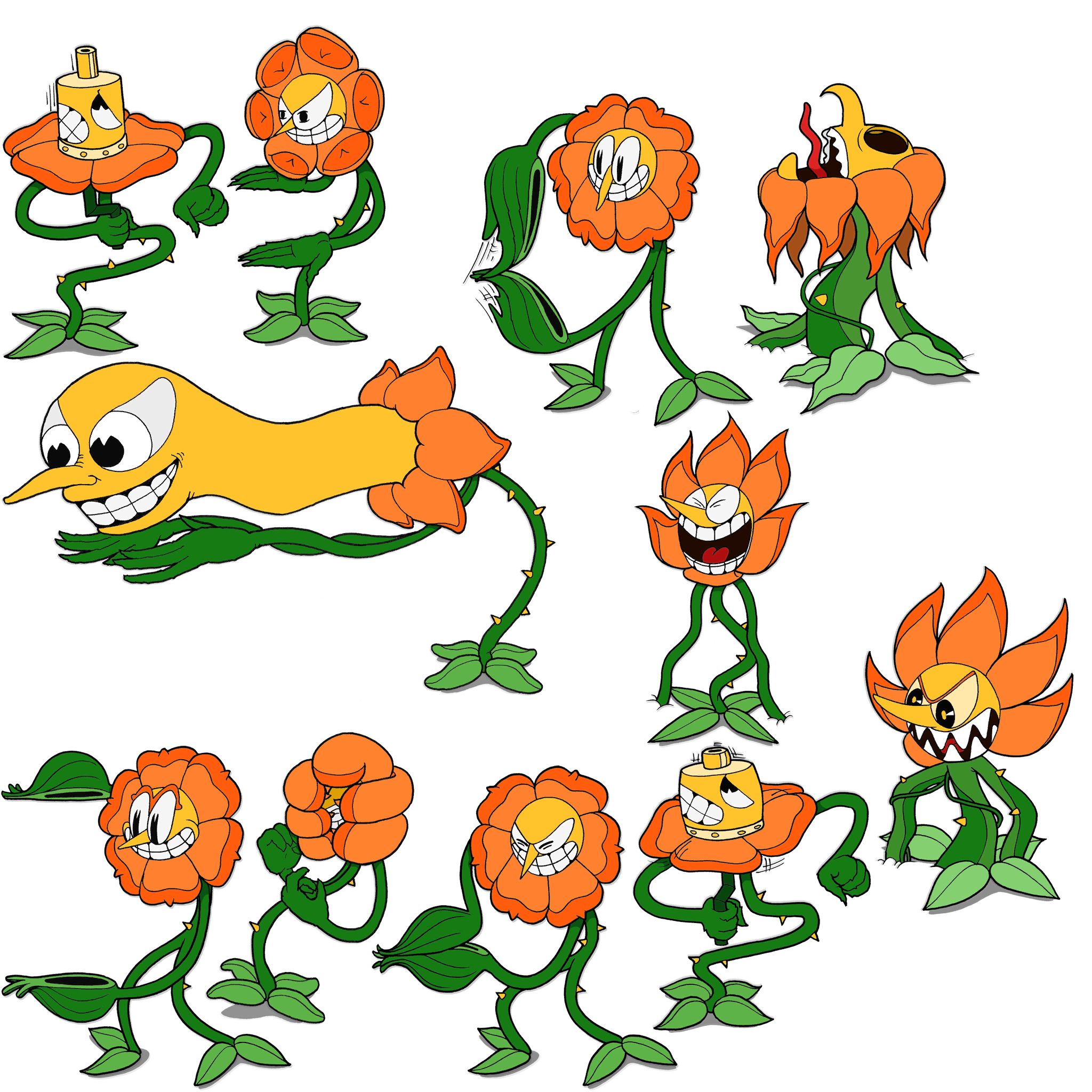 Sprite sheet of cagney. Planting clipart flora