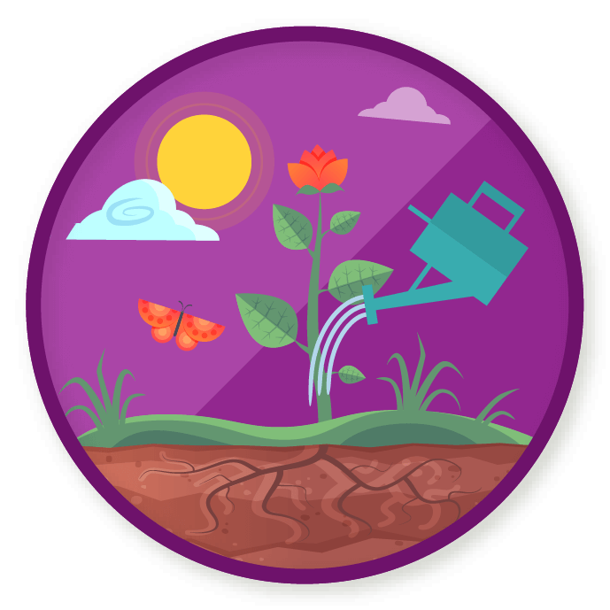Wittywe win a badge. Planting clipart plant diversity