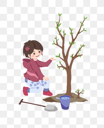 Planting clipart tiny plant. Little girl trees png