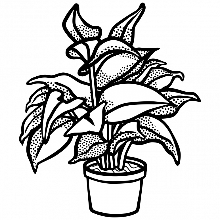 Unique potted plant clip. Plants clipart vector