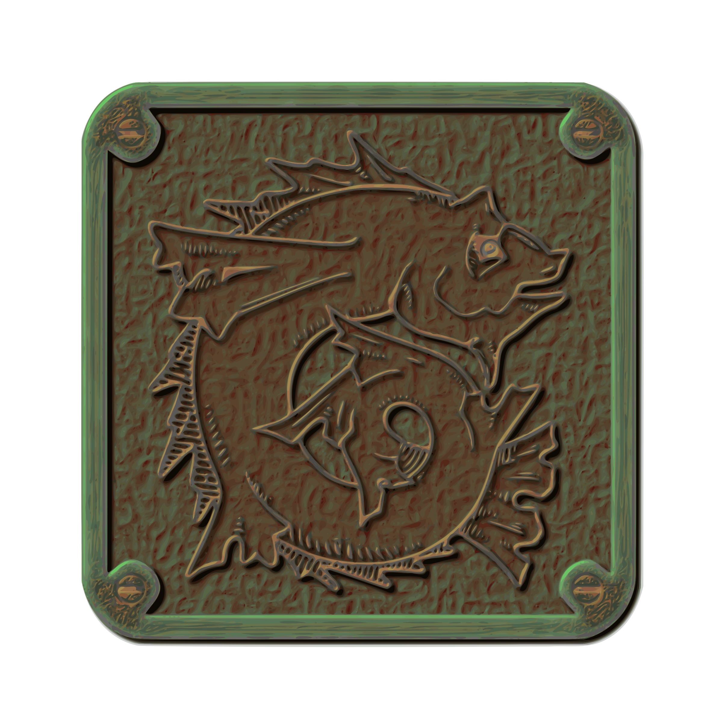 plaque clipart brass