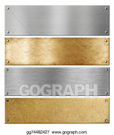 Plaque clipart metal plate. Stock illustrations silver and