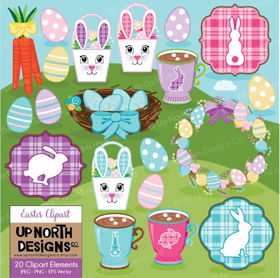 Easter bunny hot chocolate. Plaque clipart pink